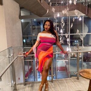 Vibrant Multicolor Asymmetrical Dress